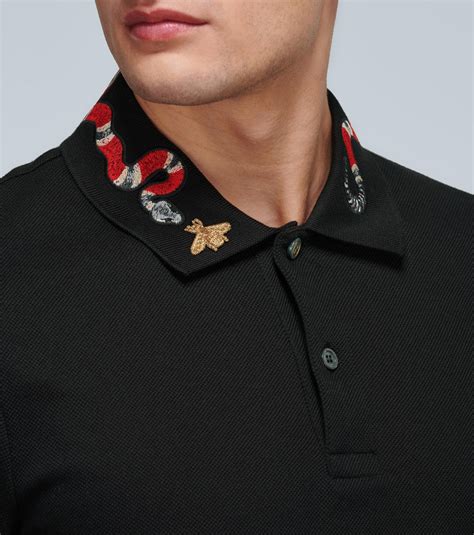 blue gucci collar shirt|gucci shirt with snake.